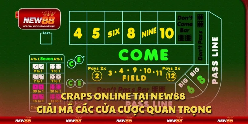 Craps online tại New88 - Giải mã các cửa cược quan trọng